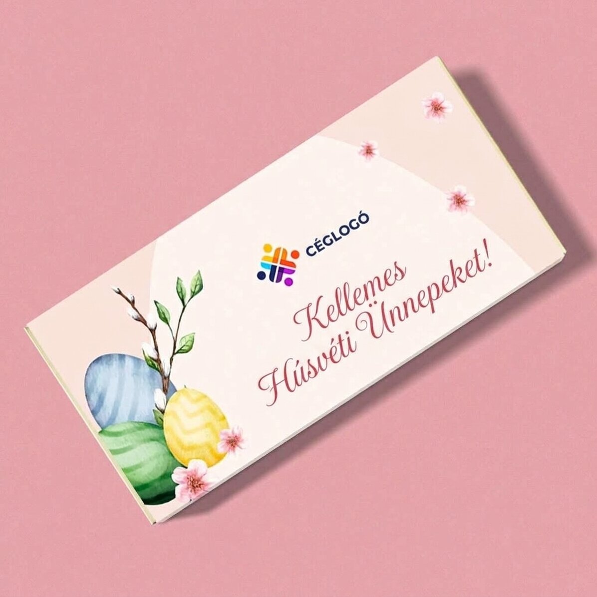 Személyre szabott csokoládé logóval és üzenettel – Húsvét