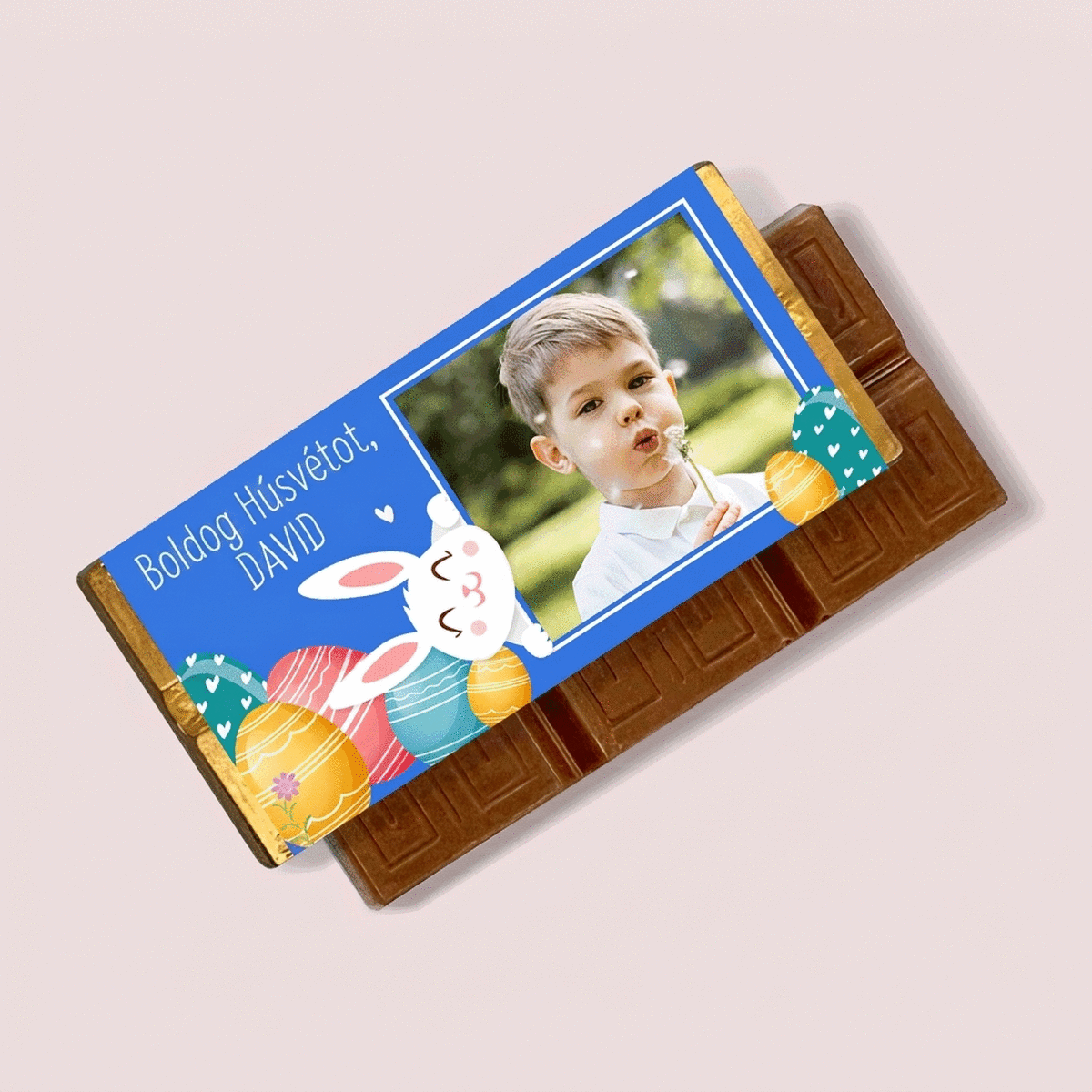 Mini csokoládé tábla, személyre szabott üzenettel és fotóval - Húsvét