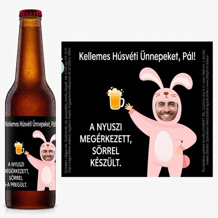 Személyre szabott sör fotóval és üzenettel - Nyúl