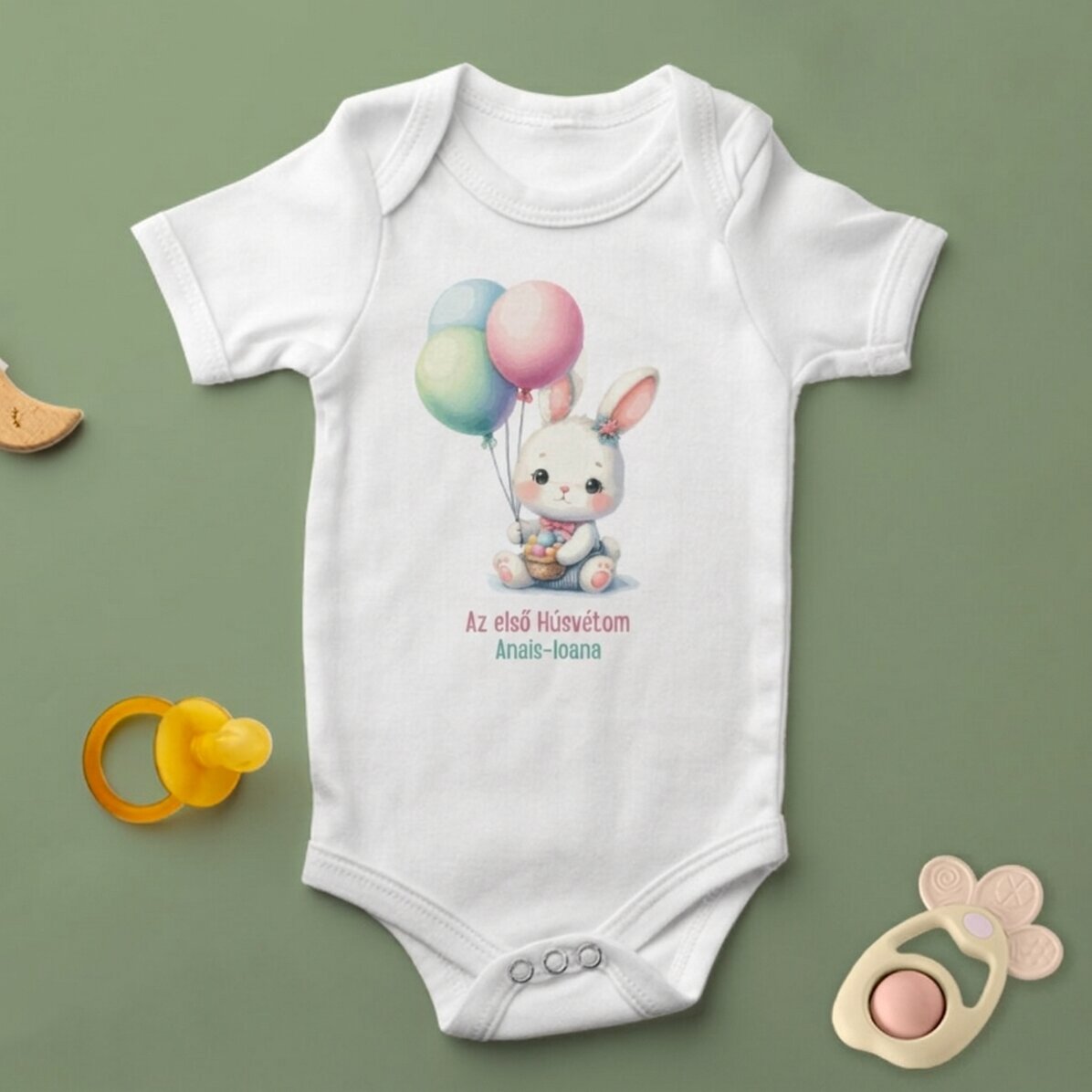 Személyre szabott baba body szöveggel - Az első húsvétom