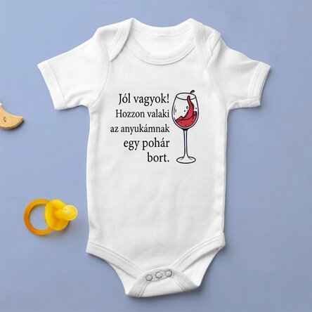 Személyre szabott baba body szöveggel - Bor