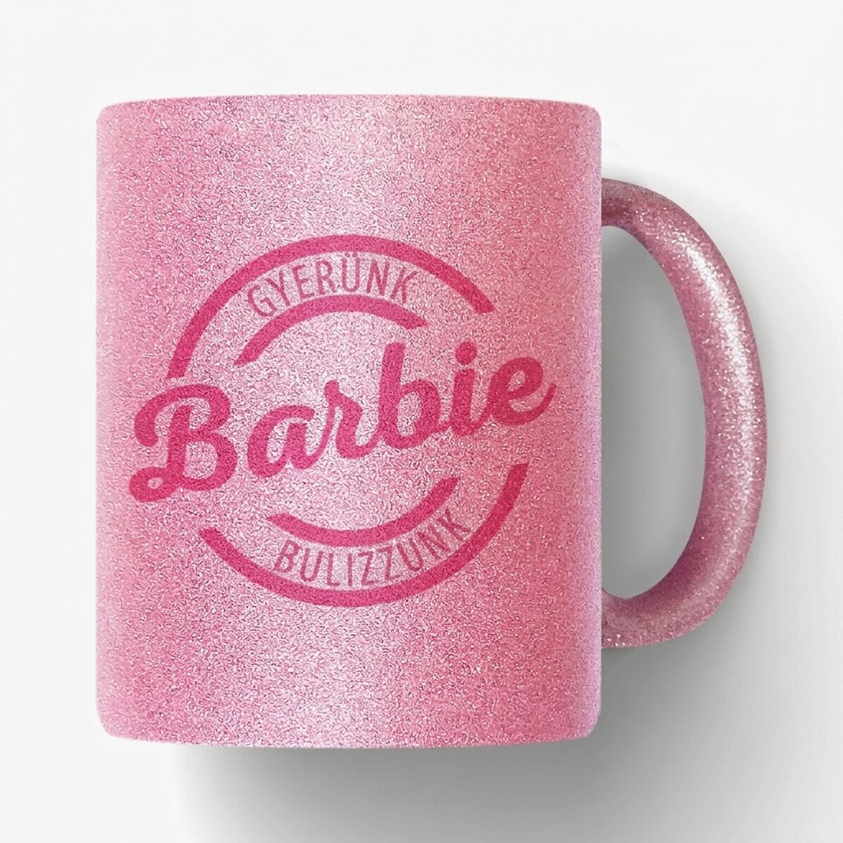 Személyre szabott csillogó bögre névvel - Barbie