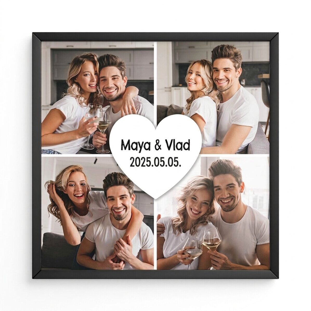 Személyre szabott vászon 4 fotóval és szöveggel - Szerelem