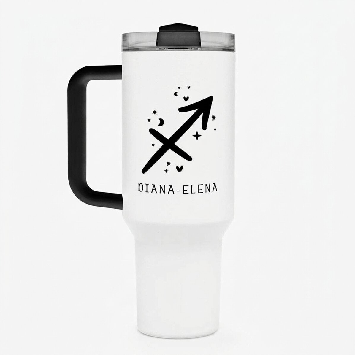 Thermos bögre fogantyúval és szívószállal, személyre szabott szöveggel - Nyilas