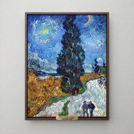 Poszter Vincent van Gogh, Út ciprusokkal és csillaggal 1890