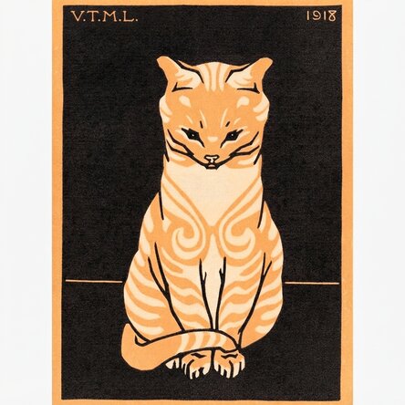 Poszter Julie de Graag, Ülő macska 1918