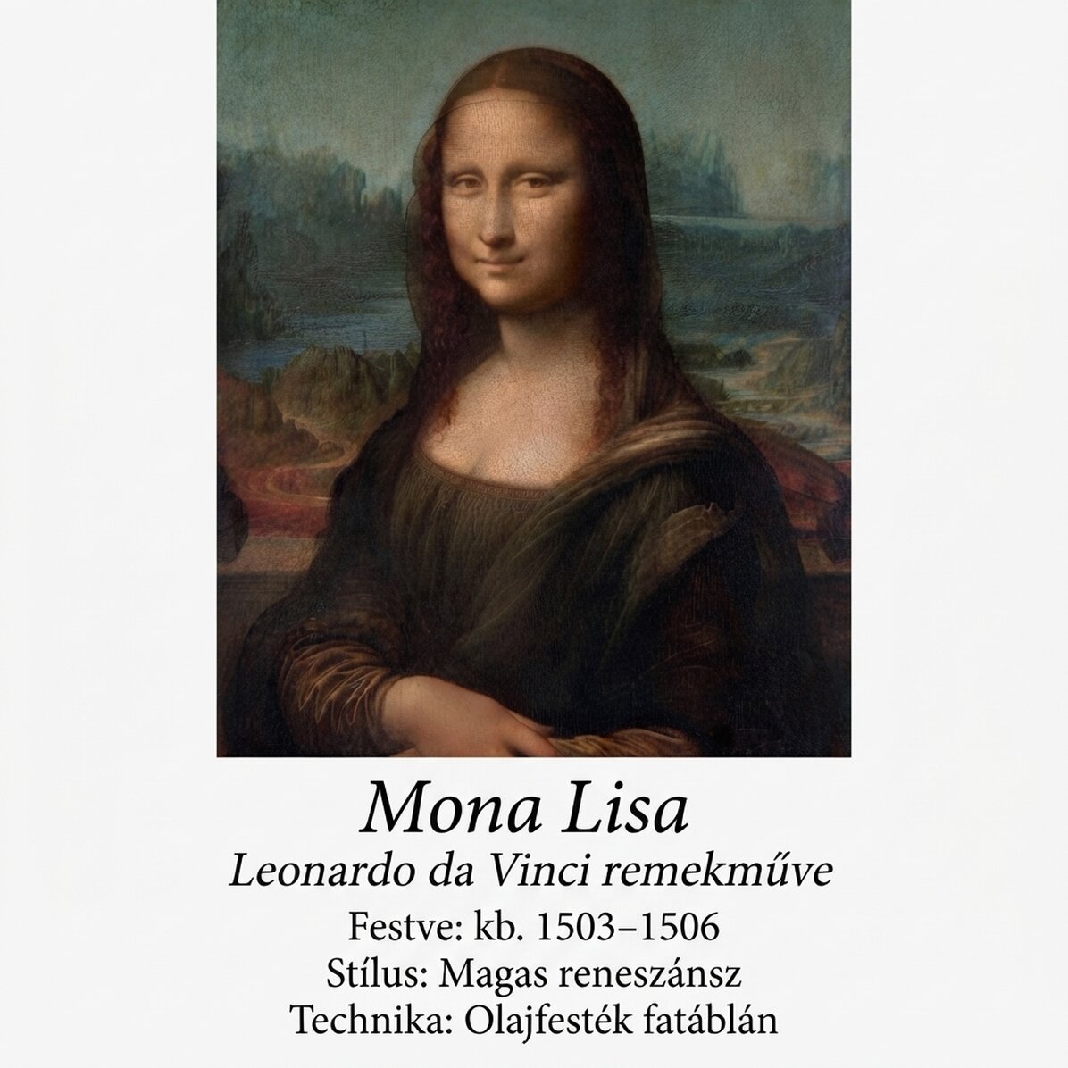 Poszter Leonardo da Vinci, Mona Lisa del Giocondo, 1506