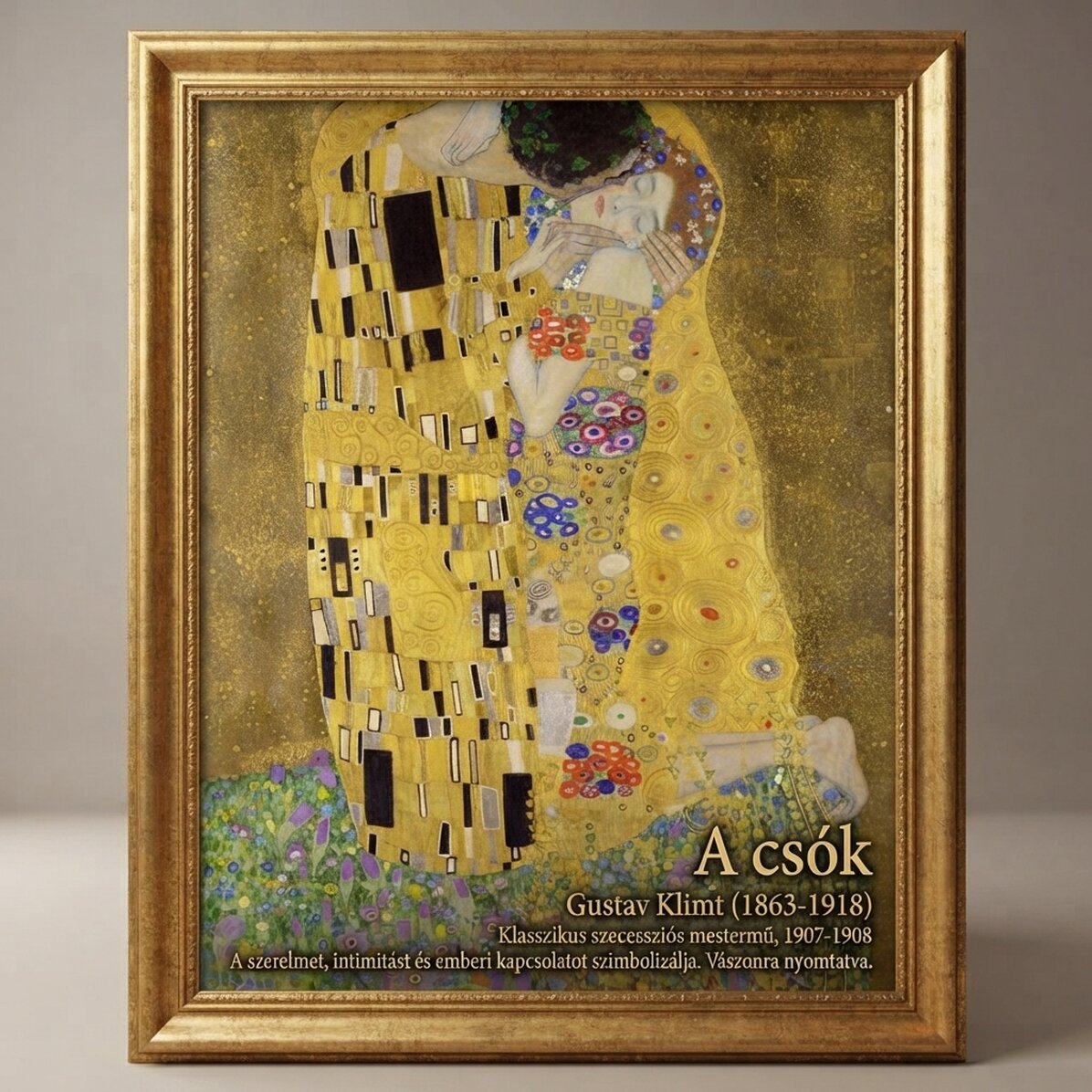 Gustav Klimt poszter, A csók, 1908