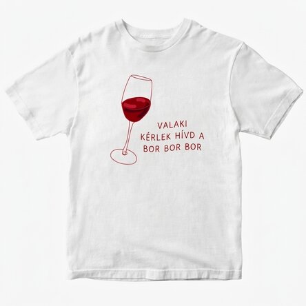 Egyedi pamut póló szöveggel - Call Nine Wine Wine