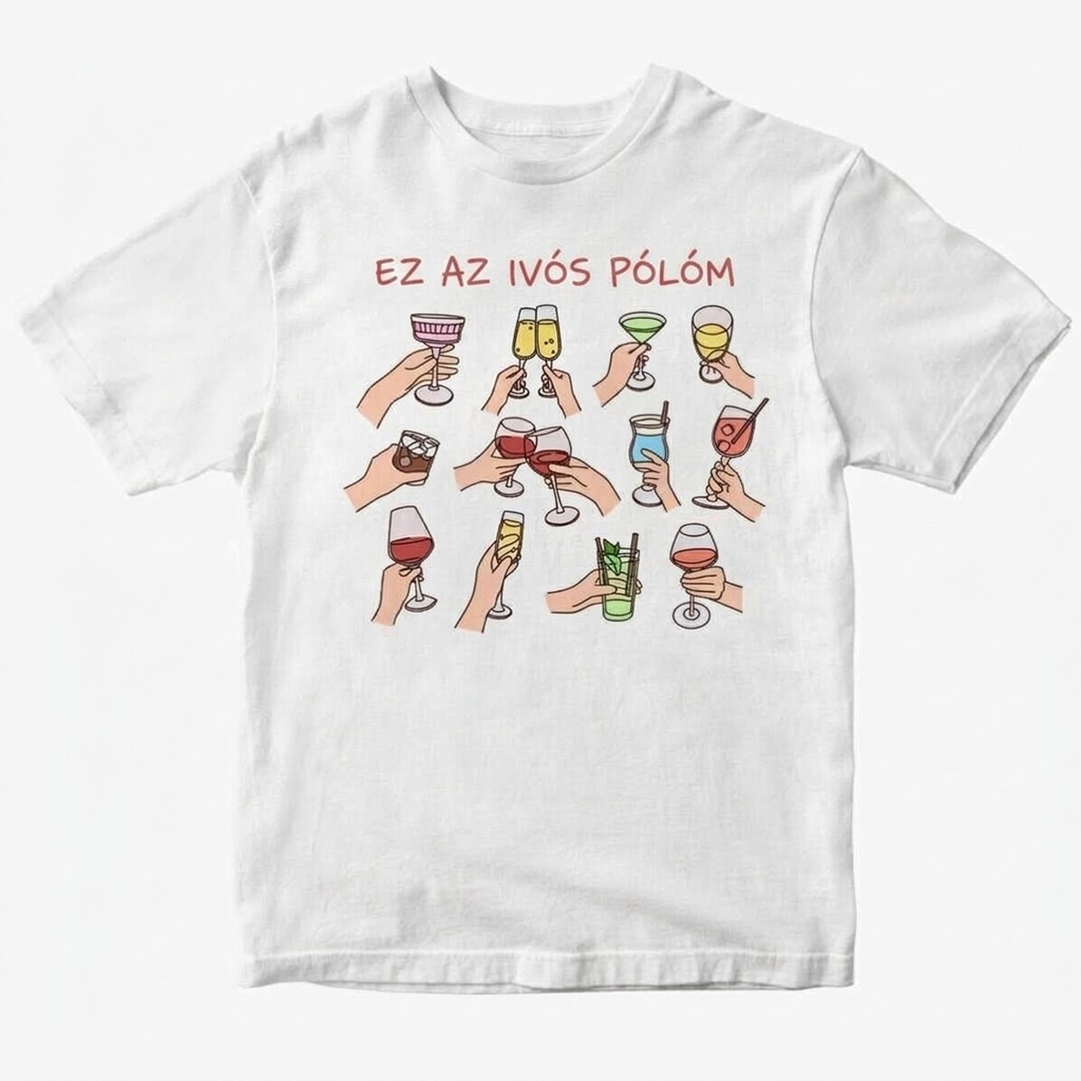 Személyre szabott pamut póló szöveggel - Az én ivós pólóm