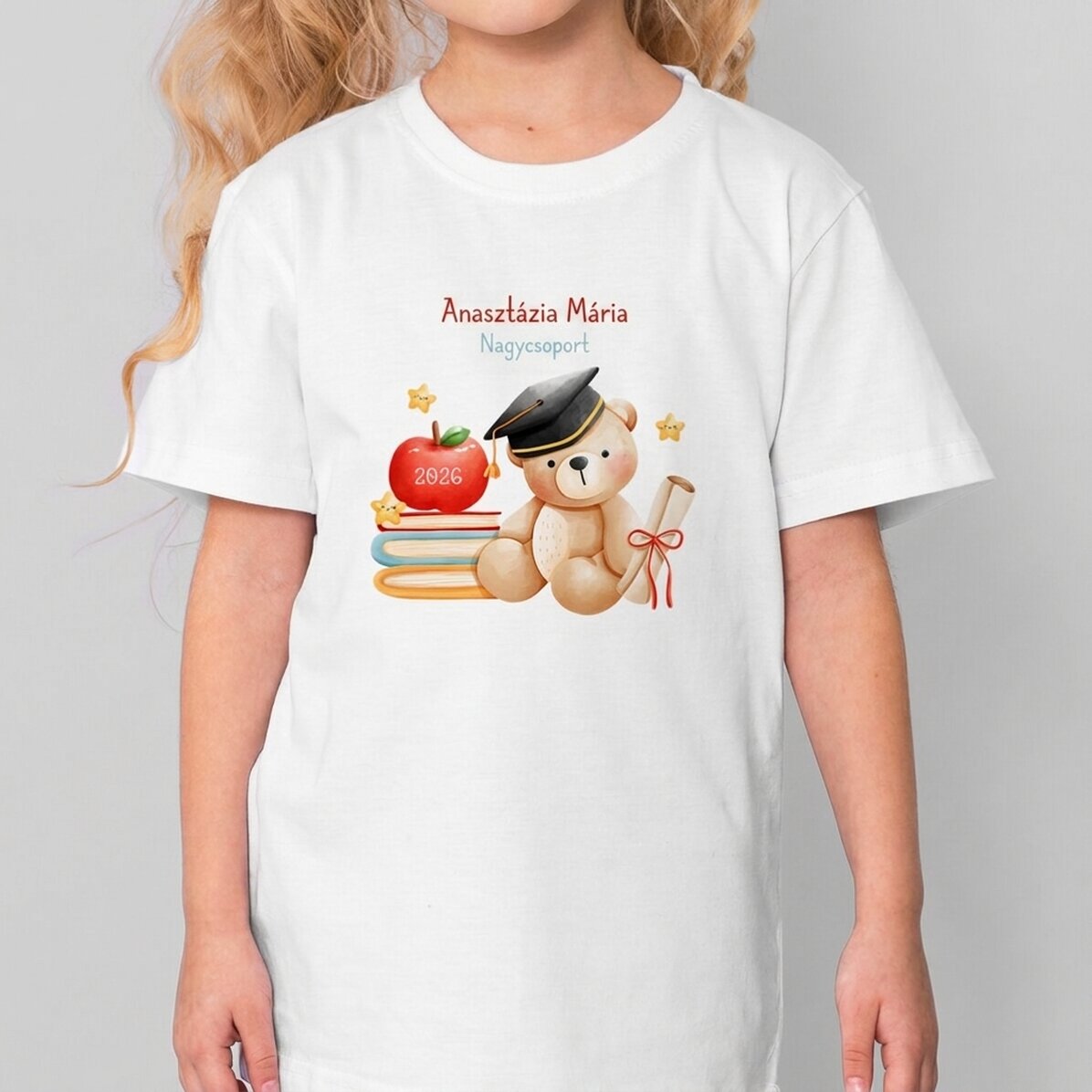 Személyre szabott pamut póló gyerekeknek szöveggel - Graduate Bear