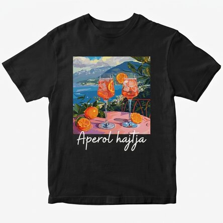 Egyedi pamut póló szöveggel - Fueled by Aperol