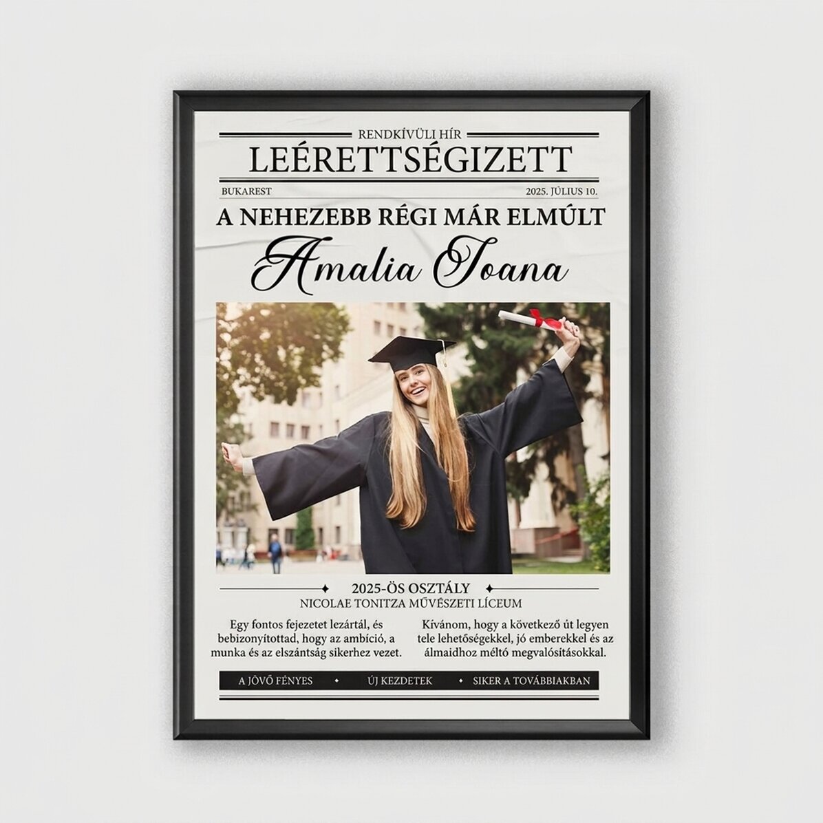 Személyre szabott képkeret fotóval és diplomázási szöveggel - Legfrissebb hírek