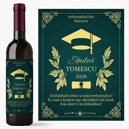 Személyre szabott bor üzenettel - Diplomás