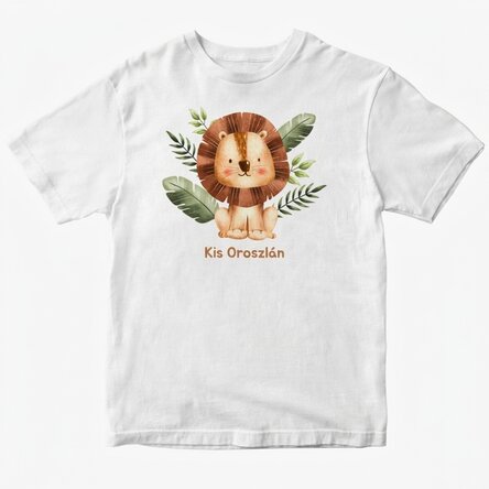 Személyre szabott pamut póló gyerekeknek - Little Lion