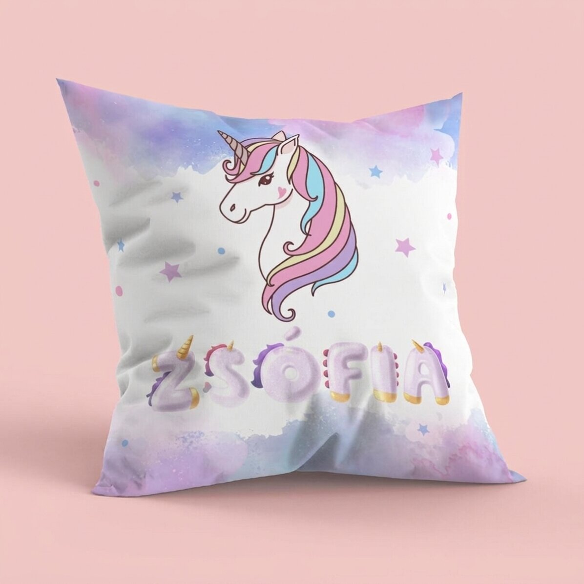 Személyre szabott párna névvel - Unicorn