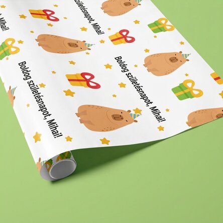 Személyre szabott ajándékcsomagoló papír szöveggel - Születésnapi kapibara