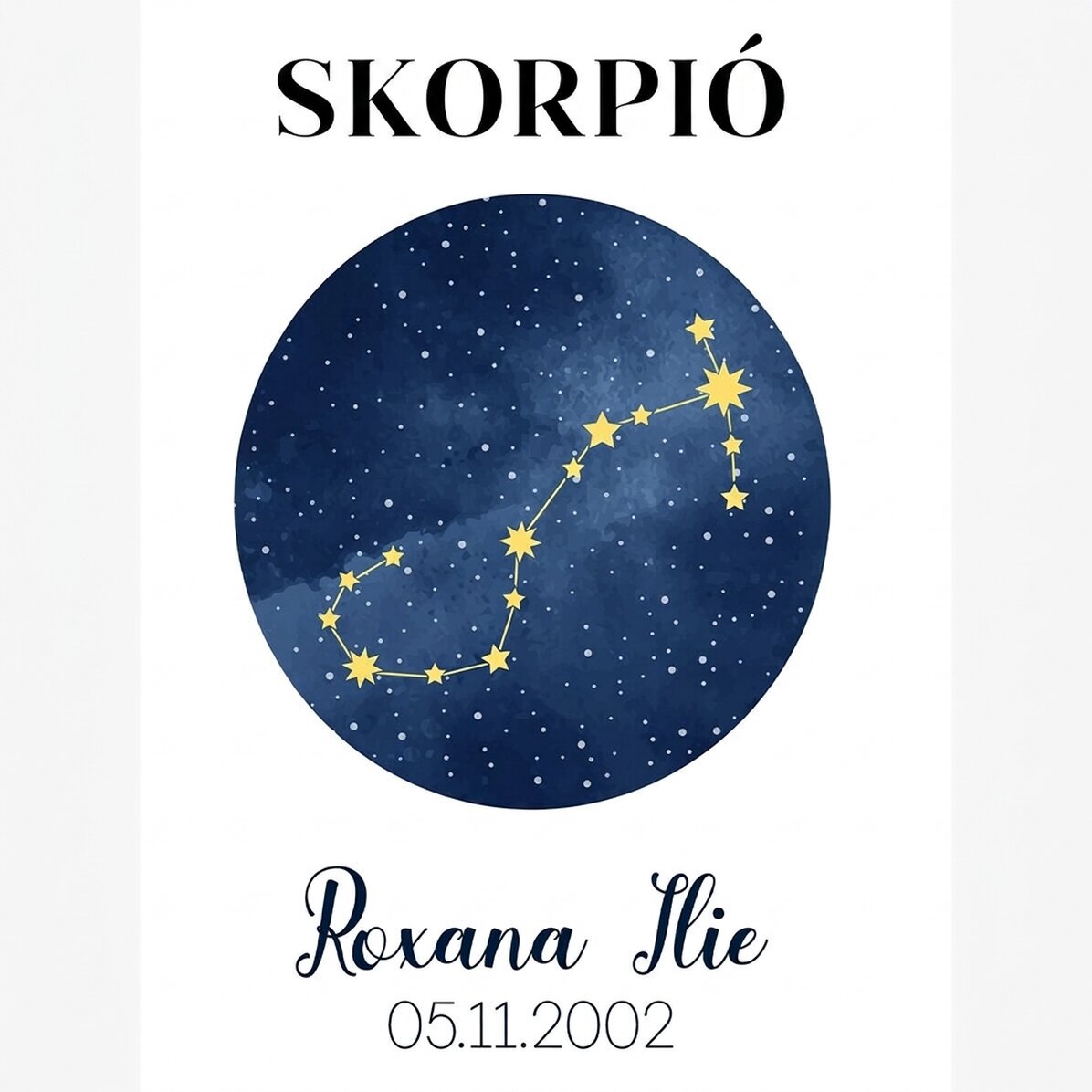 Személyre szabott poszter szöveggel - Skorpió csillagkép