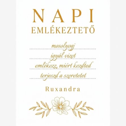 Személyre szabott poszter szöveggel - Napi emlékeztető