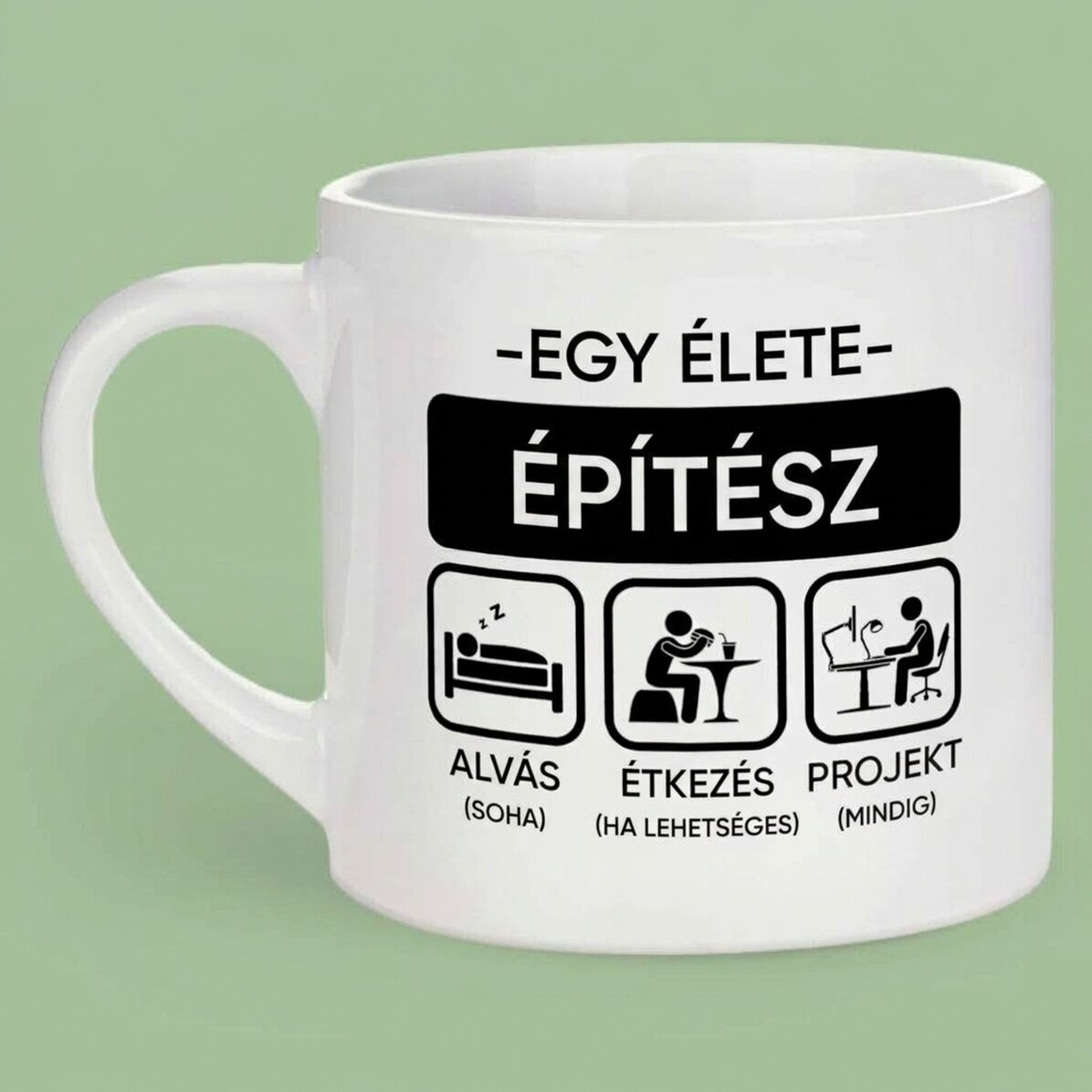 Személyre szabott eszpresszós csésze szöveggel - Építész