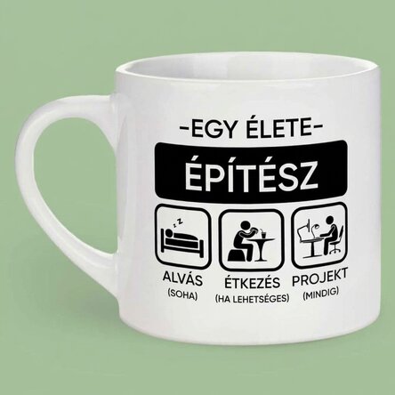 Személyre szabott eszpresszós csésze szöveggel - Építész