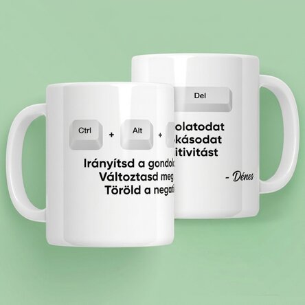 Személyre szabott bögre szöveggel - Ctrl + Alt + Del