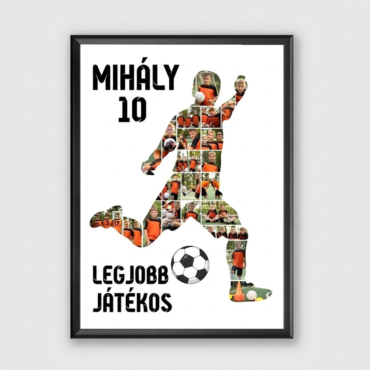 Személyre szabott vászon 23 fotóval és szöveggel – Futball