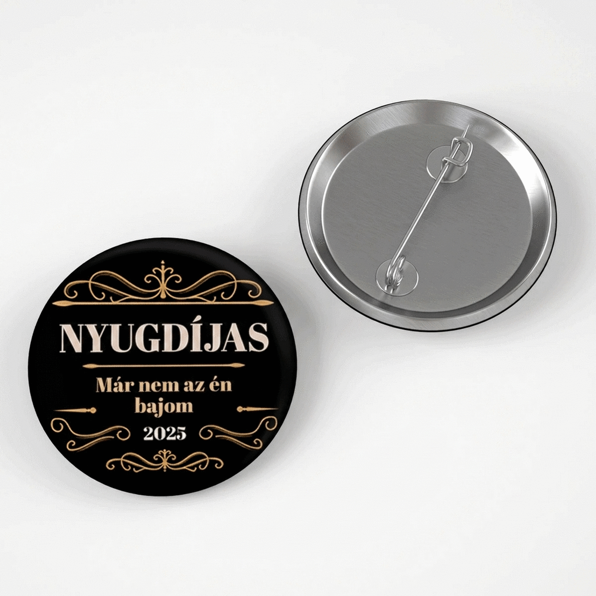 Személyre szabott kitűző üzenettel – Nyugdíjas
