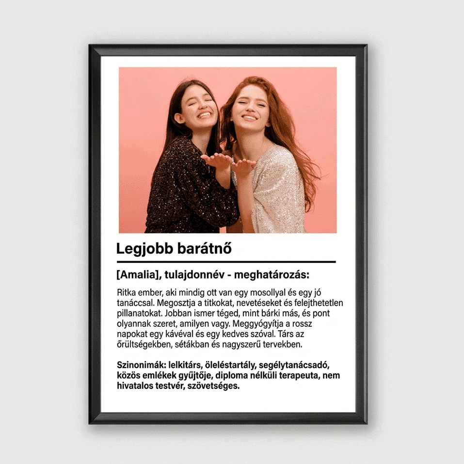 Személyre szabott képkeret fotóval és szöveggel - Meghatározás