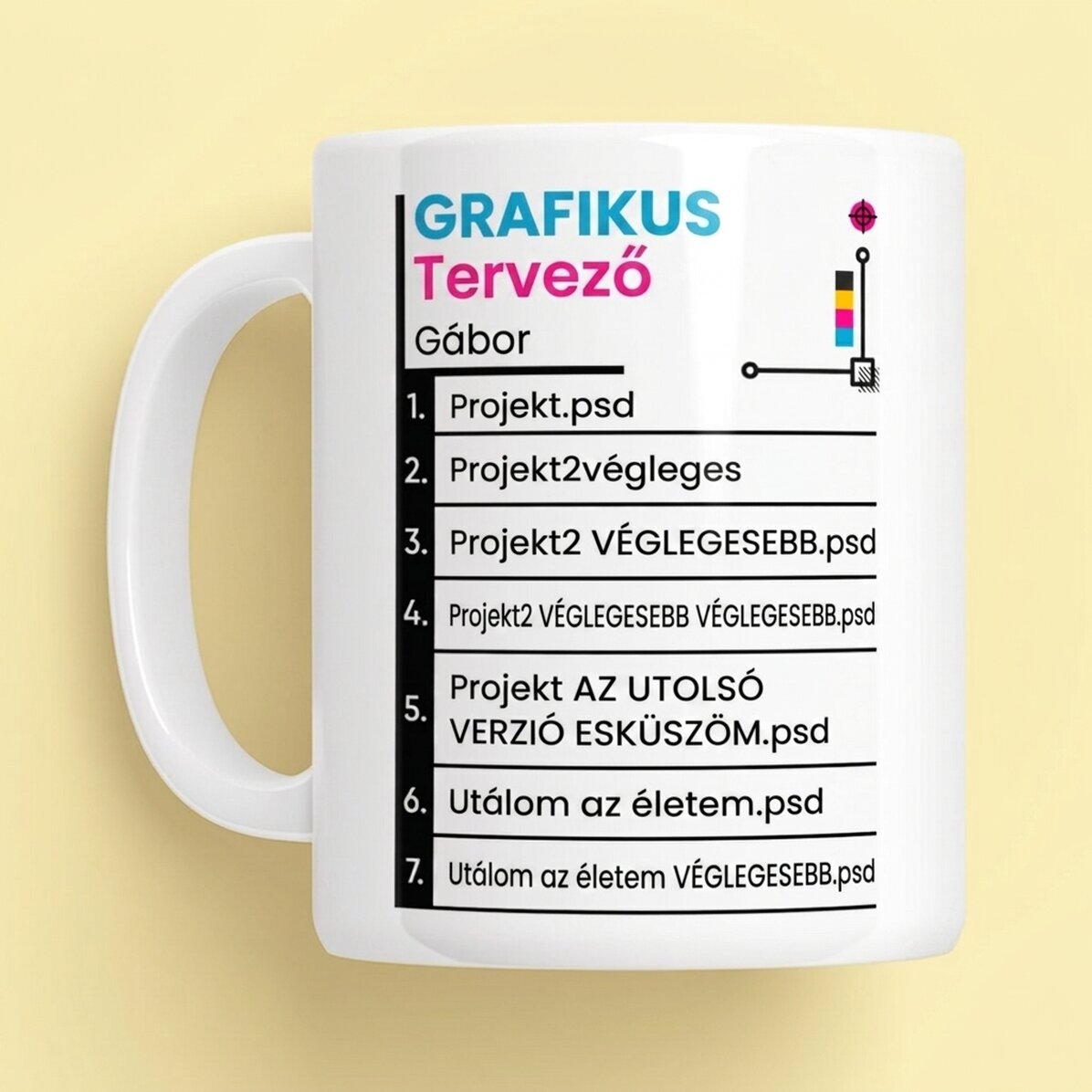 Személyre szabott bögre szöveggel - Grafikus tervező