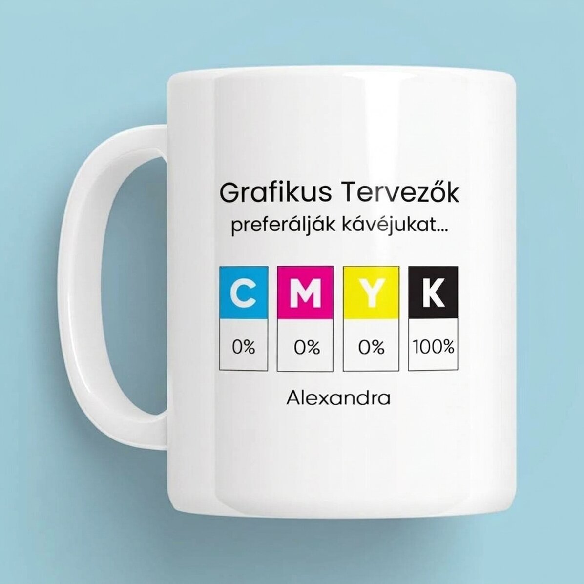 Személyre szabott bögre üzenettel - Grafikus tervező