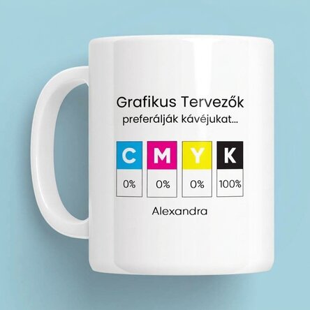 Személyre szabott bögre üzenettel - Grafikus tervező