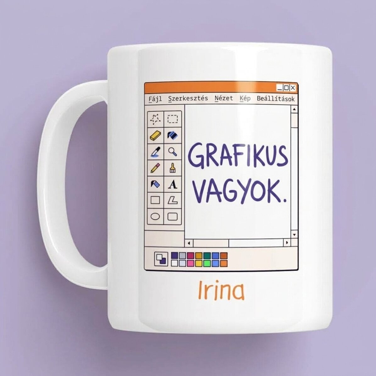 Személyre szabott bögre névvel - Grafikus tervező