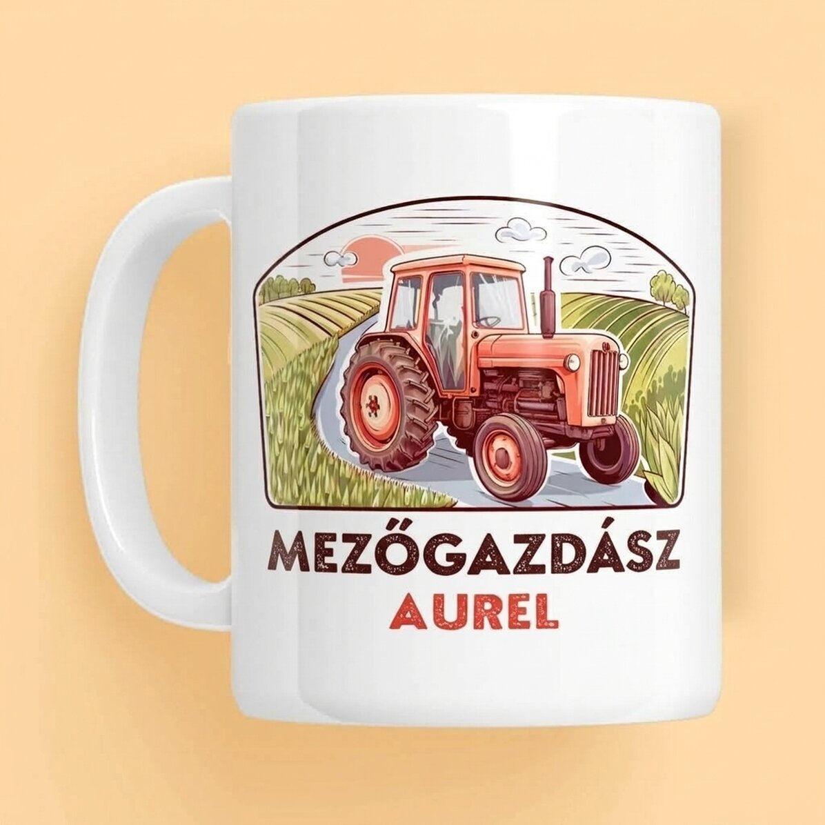 Személyre szabott bögre szöveggel a gazdáknak - Traktor