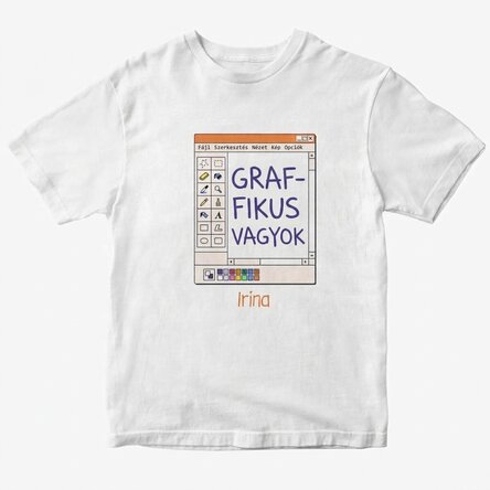Személyre szabott pamut póló névvel - Grafikus tervező