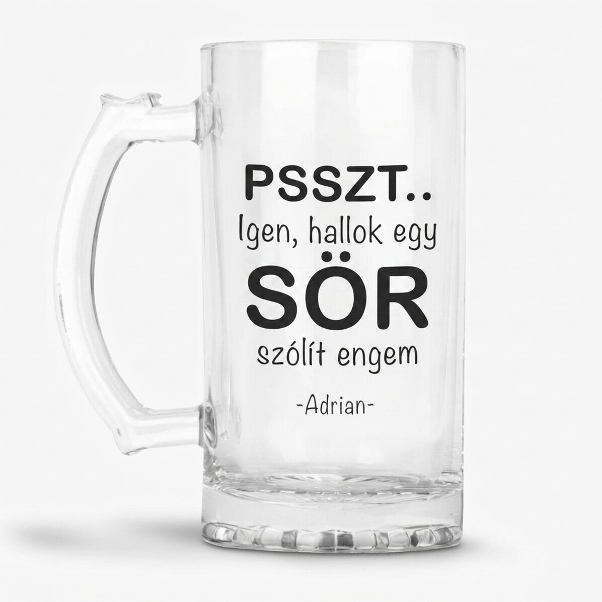 Személyre szabott söröskorsó üzenettel - SHH...Sört hallok