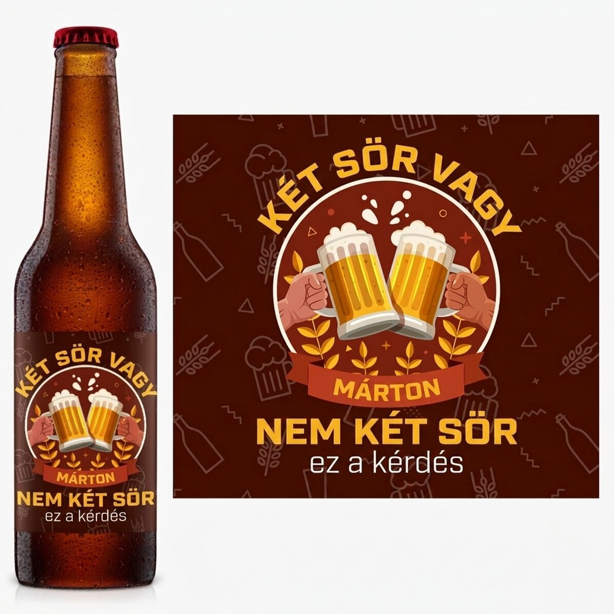 Személyre szabott sör szöveggel - Két sör