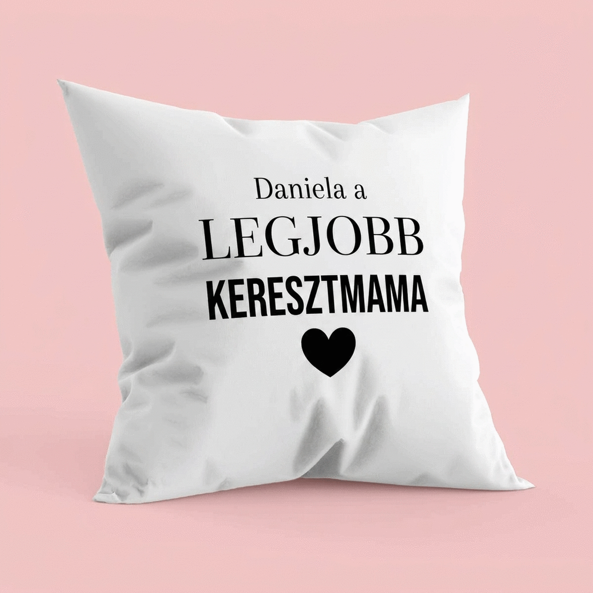 Személyre szabott párna üzenettel a keresztszülőknek