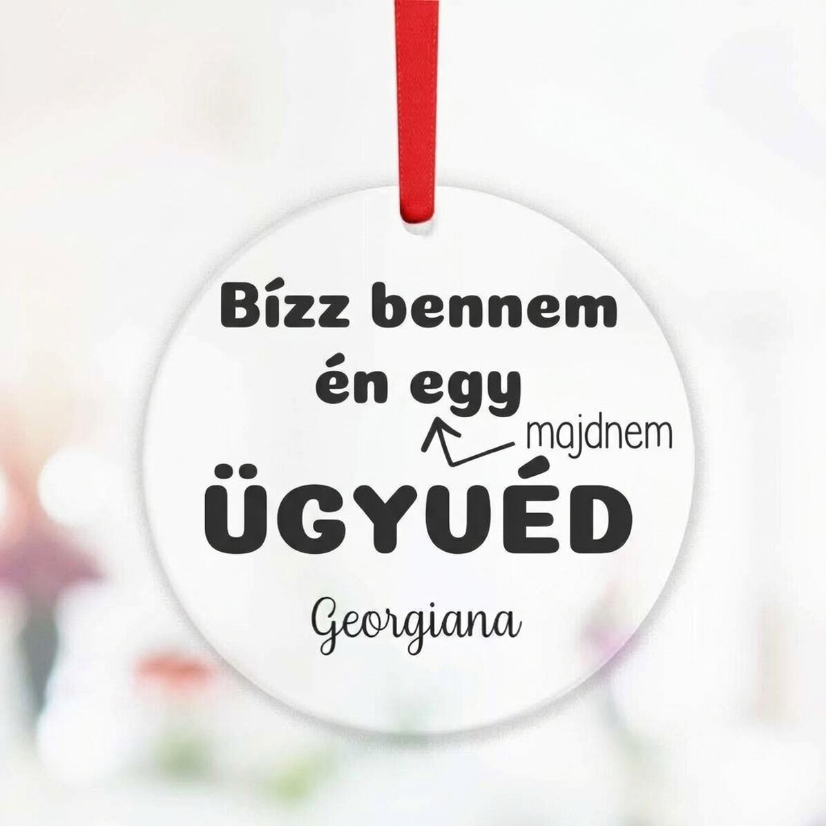 Személyre szabott kerek dísz szöveggel - Ügyvéd