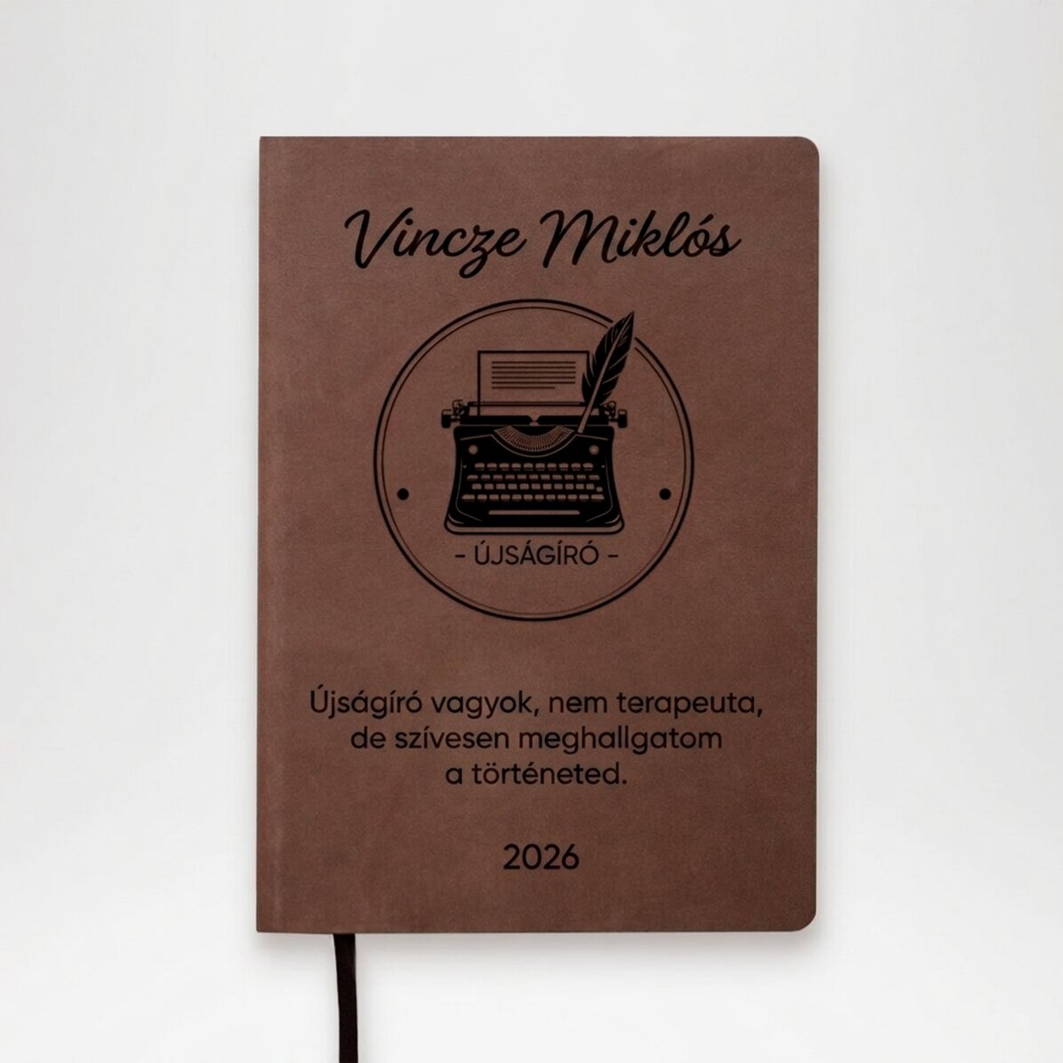 Személyre szabott bőr napló szöveggel - Újságíró