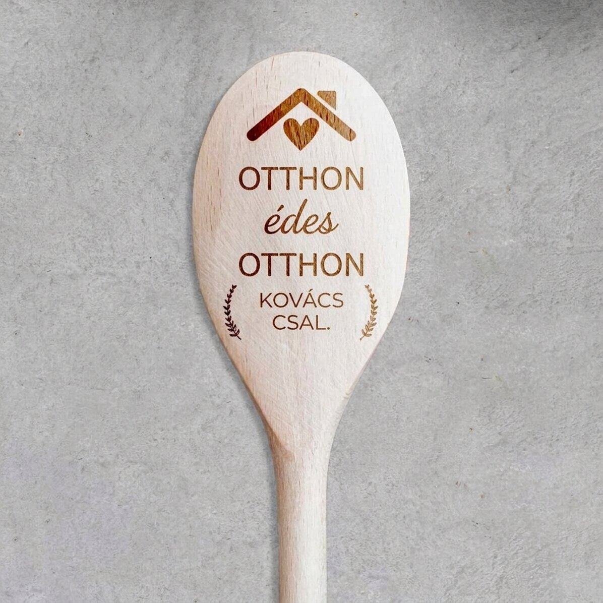 Személyre szabott fa kanál szöveggel - Otthon