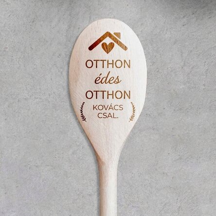 Személyre szabott fa kanál szöveggel - Otthon