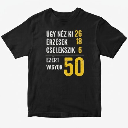 Személyre szabott pamut póló számokkal - Az én valódi korom
