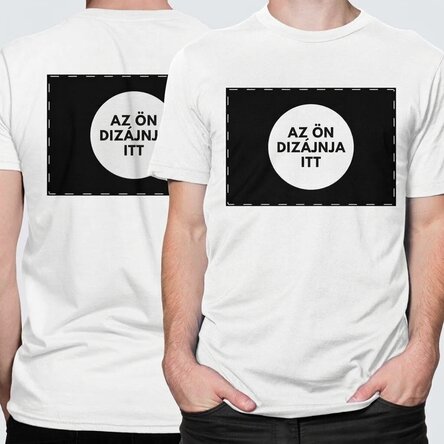 Egyedi pamut póló, elülső és hátsó részén a tájkép grafikájával