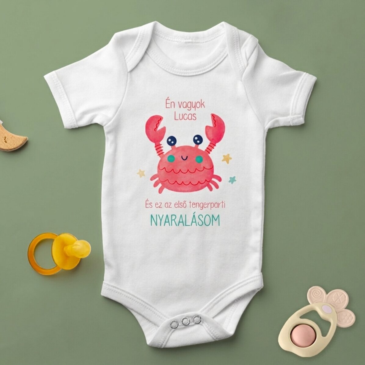 Személyre szabott babaruha szöveggel - Az első nyaralásom