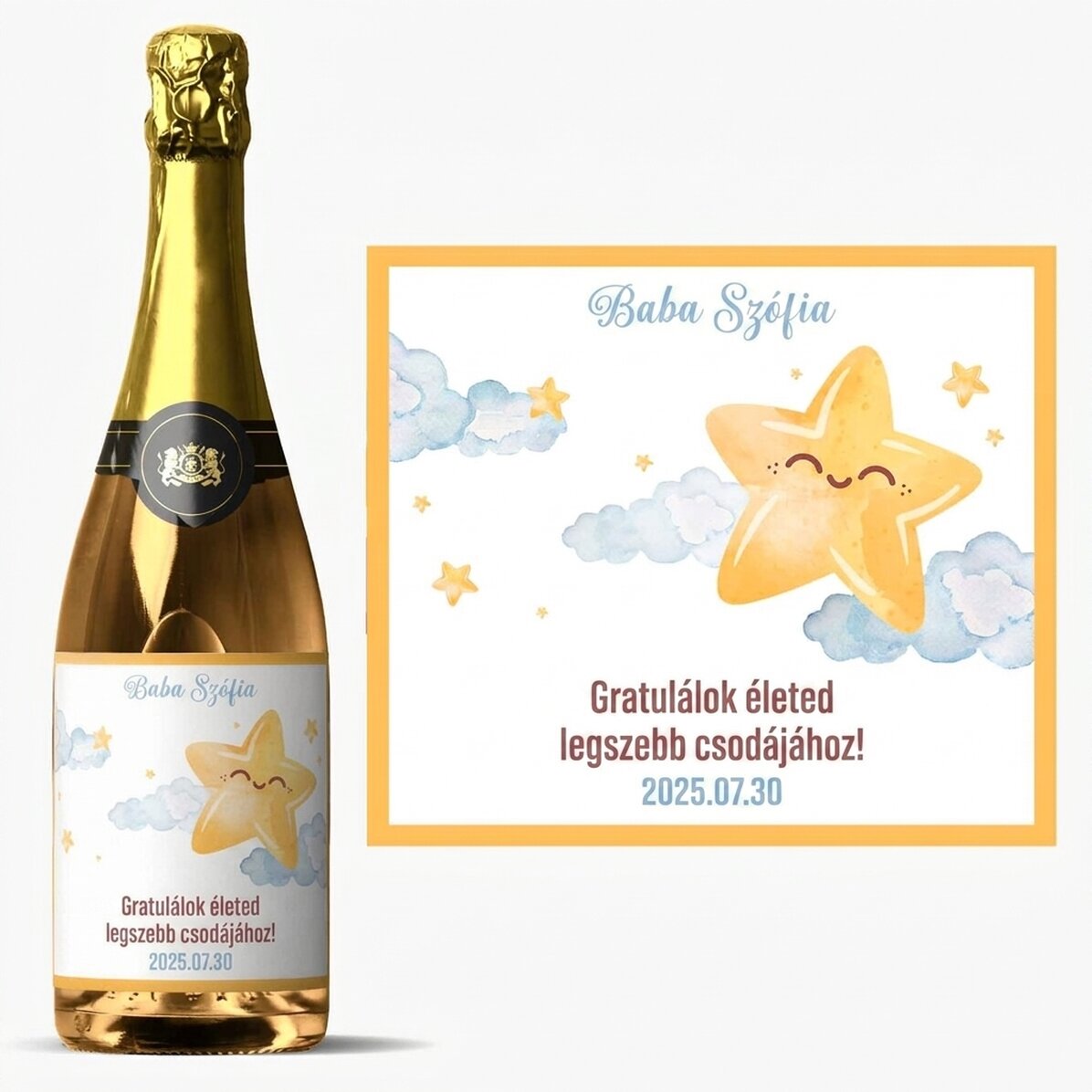 Személyre szabott pezsgő szöveggel - Gratulálunk