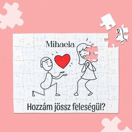 Személyre szabott puzzle szöveggel - Marry Me