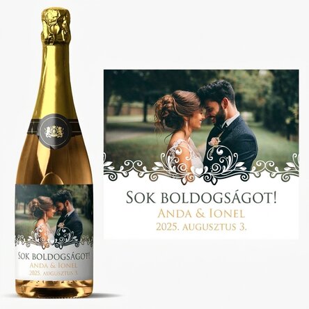 Személyre szabott pezsgő szöveggel és fotóval - Stone House!