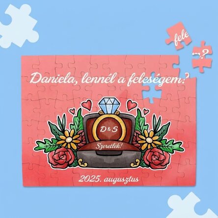 Személyre szabott puzzle szöveggel - Eljegyzési gyűrű