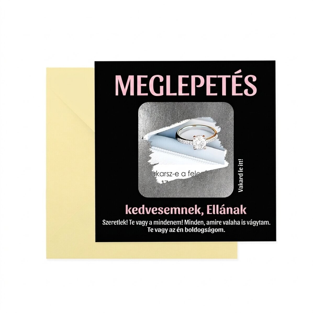 Személyre szabott kaparós sorsjegy szöveggel - Surpriza